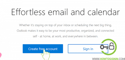 free Hotmail account sign up page