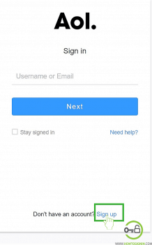 Aol Sign up Homepage