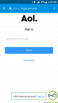 aol sign up from mobile