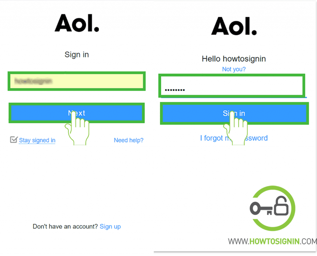 aol sign in page