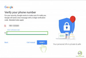 Gmail Sign Up Verification code