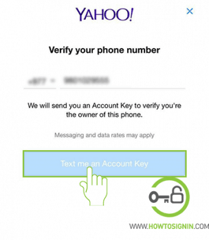 Enter Mobile for Yahoo sign up