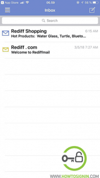 rediffmail mobile inbox