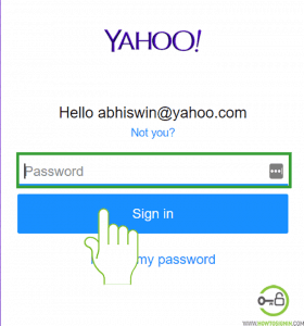 Insert Yahoo mail password