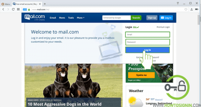 Mail.com Sign in page