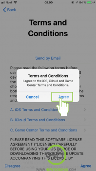 accept terms and condition to create new apple id
