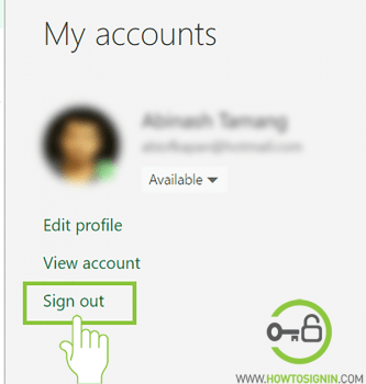 Hotmail sign out