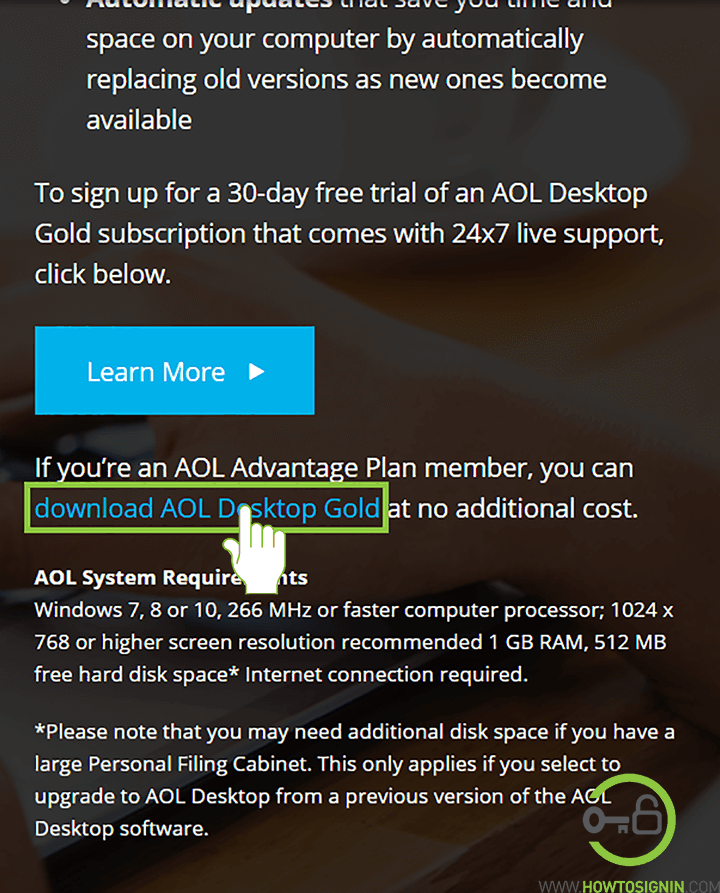 aol gold download update