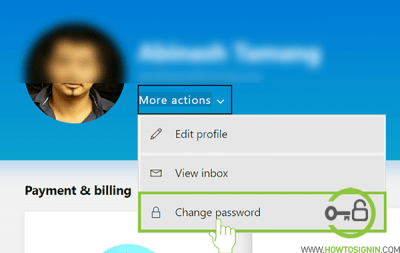 change hotmail password