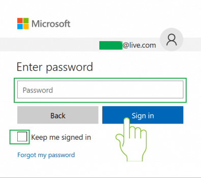 enter your outlook password