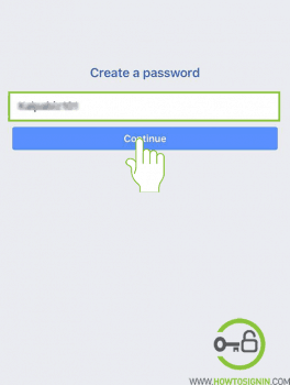 Enter password for new facebook account