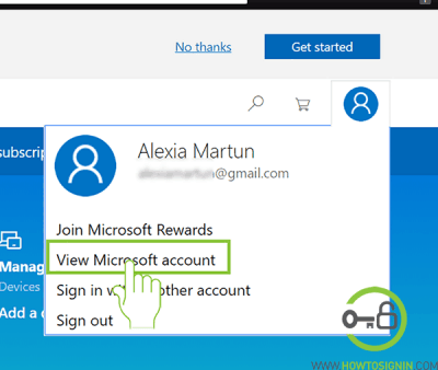 Microsoft account details