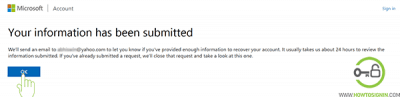 microsoft account recovery form submitted