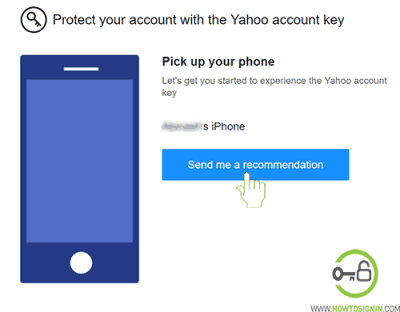 yahoo security key send recommendation 