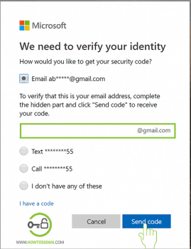 Verify alternative email to reset hotmail password