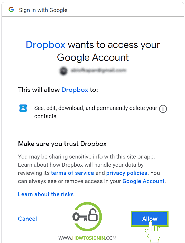 dropbox log in