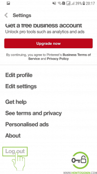 pinterest sign out