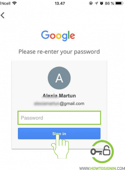 enter current gmail password