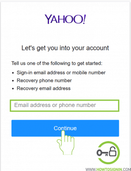 Enter yahoomail email