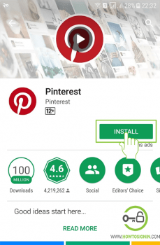 Install Pinterest playstore