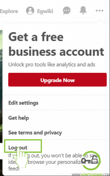 Pinterest sign out from web