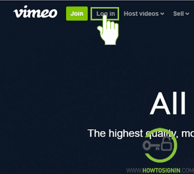 Vimeo sign in page