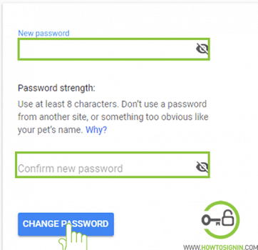 enter new password for gmail