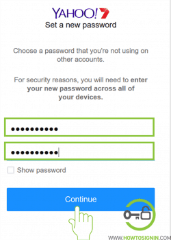 New Yahoo Password