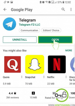 open telegram in android phone