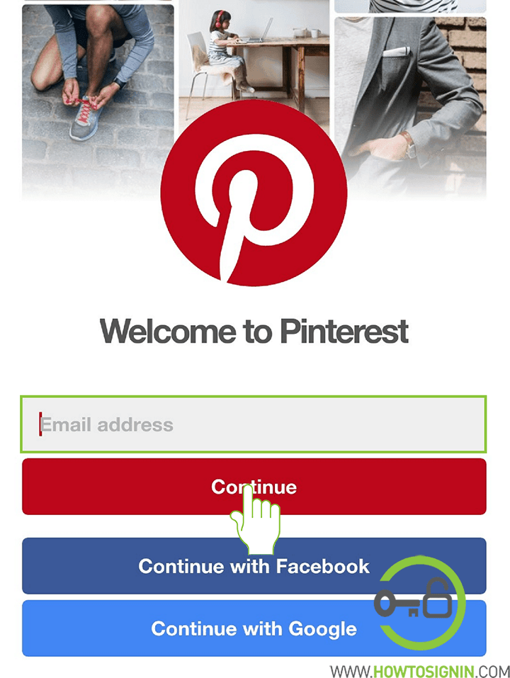 pinterest sign in with username