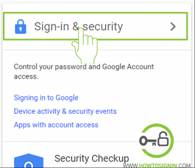 Google sign in security change password