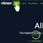 Vimeo sign up page