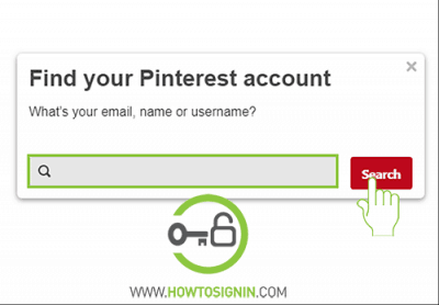 find pinterest account for password rest