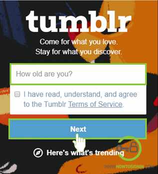 age verification for tumblr sign up