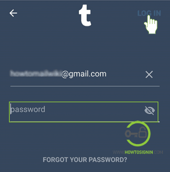 enter password for tumblr mobile login