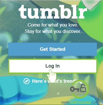 Log in to your tumblr account