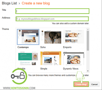 create new blog in blogger.com