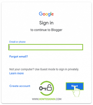 blogger sign up with google account