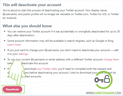 twitter deactivate confirmation 
