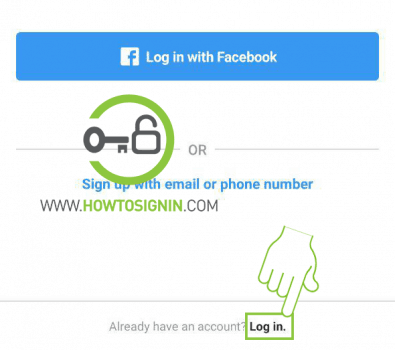 Instagram account login page