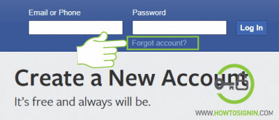 facebook forget password 