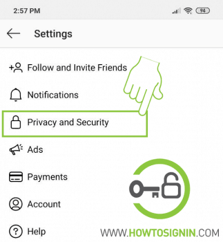 Instagram Privacy and security settings