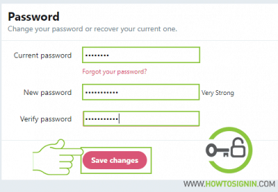 Twitter password change