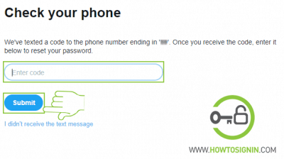 twitter verify code for password reset