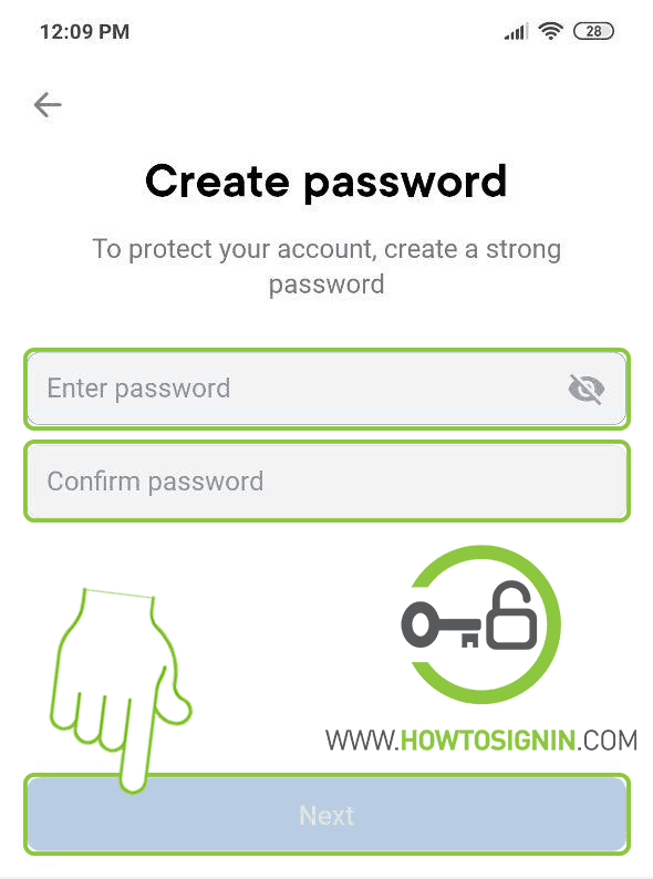 VK password creation 