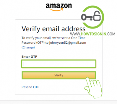 Amazon signup email verification 