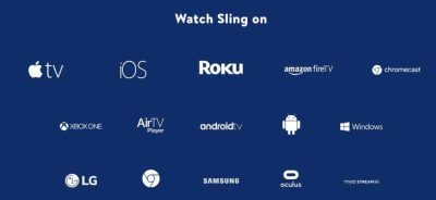 list of tvs on sling tv