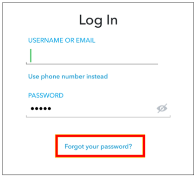 Click Forget password-Snapchat