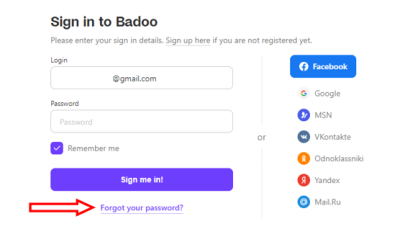 Forget Password-Badoo login problems