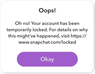 temporarily locked-Snapchat login problem